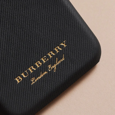 Shop Burberry Trench Leather Iphone 7 Case In Black