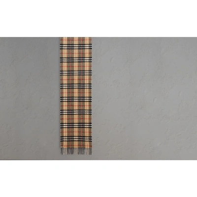 Shop Burberry Check Cashmere Scarf In Camel