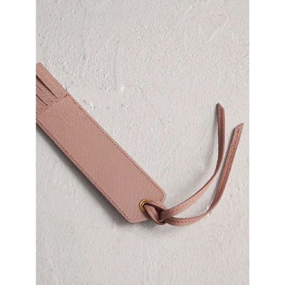 Shop Burberry Embossed Leather Bookmark In Pale Ash Rose