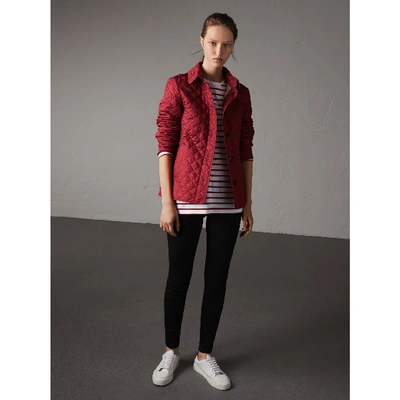 Shop Burberry Diamond Quilted Jacket In Parade Red