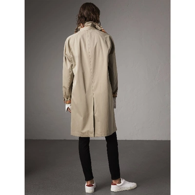 Shop Burberry The Camden Car Coat In Sandstone