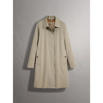 Shop Burberry The Camden Car Coat In Sandstone