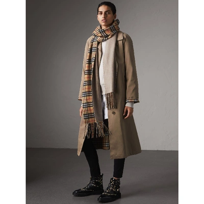 Shop Burberry The Brighton Car Coat In Taupe Brown