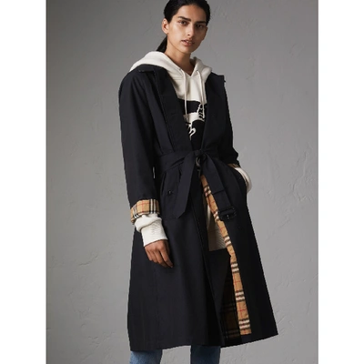 Shop Burberry The Brighton Car Coat In Blue Carbon