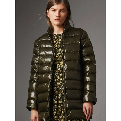 Shop Burberry Raccoon Fur And Shearling Trim Parka With Warmer In Dark Olive