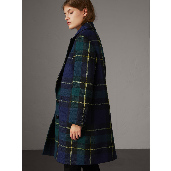burberry tartan wool coat