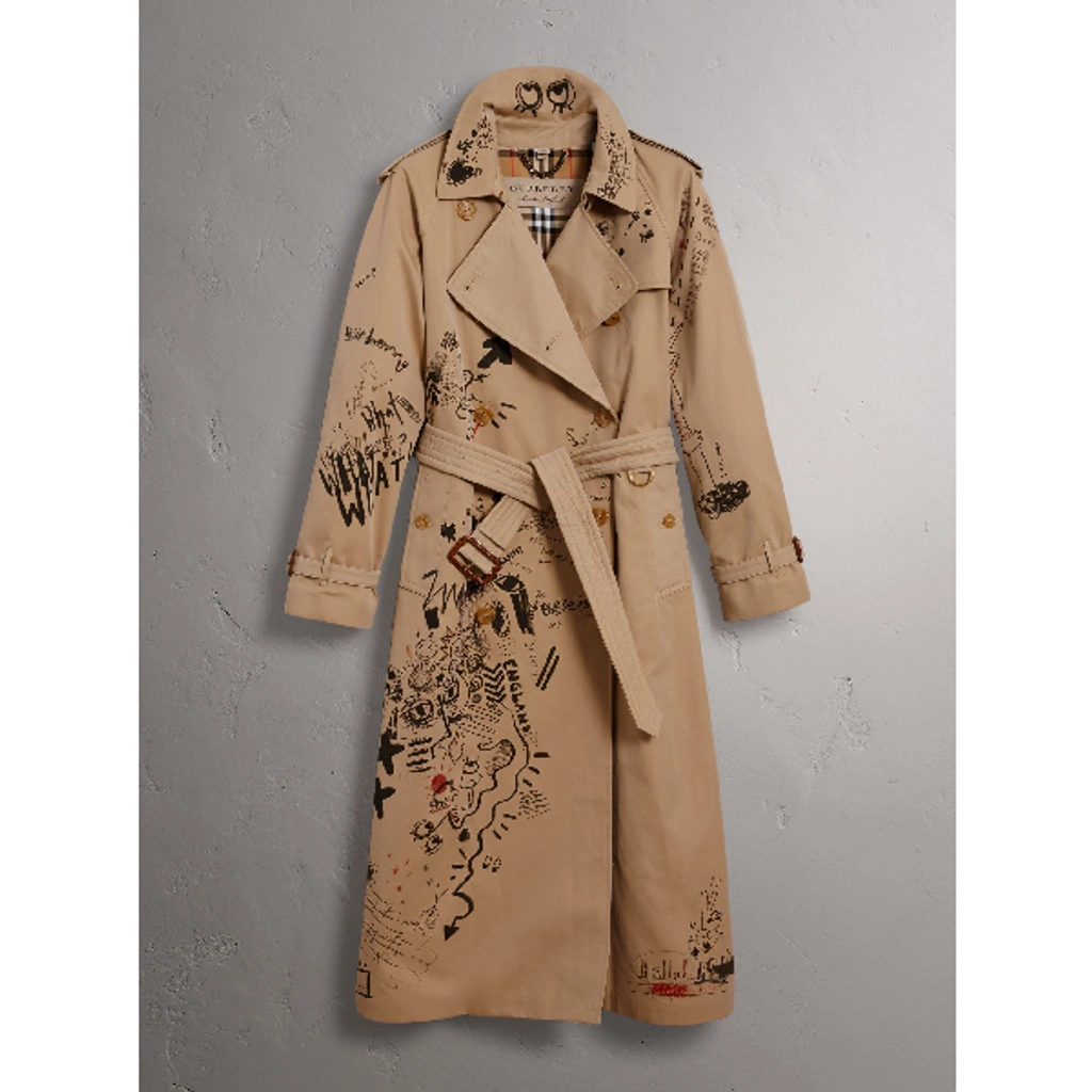 Burberry sketch print trench coat sale