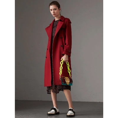 Shop Burberry Cashmere Trench Coat In Parade Red