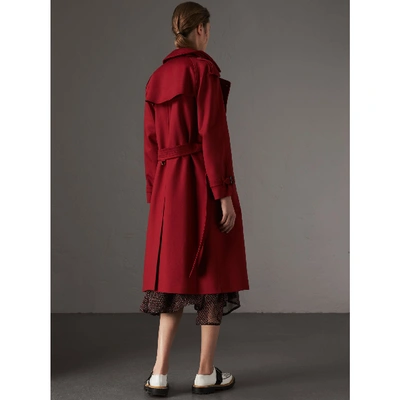 Shop Burberry Cashmere Trench Coat In Parade Red