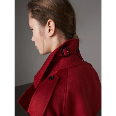 Shop Burberry Cashmere Trench Coat In Parade Red