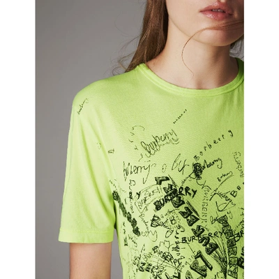 Shop Burberry Doodle Print Cotton T-shirt