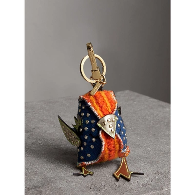 Shop Burberry Derek The Bird Cashmere Charm In Clementine