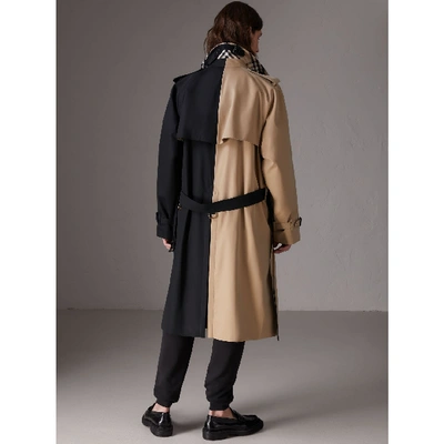 Burberry Gosha X Two-tone Trench Coat In Honey | ModeSens