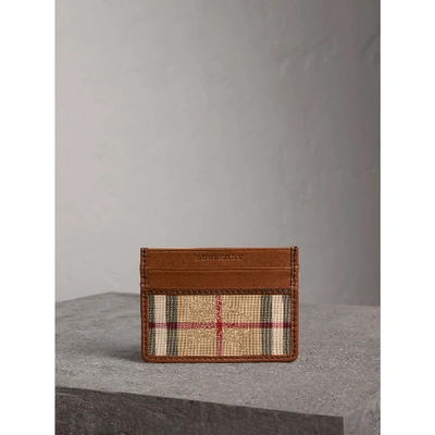 Shop Burberry Horseferry Check Card Case In Tan