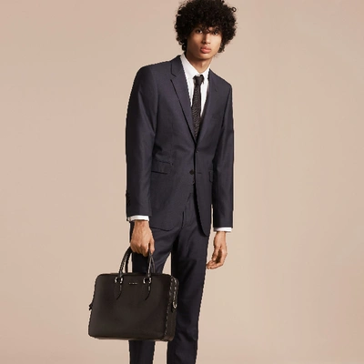 Shop Burberry London Leather Briefcase In Black