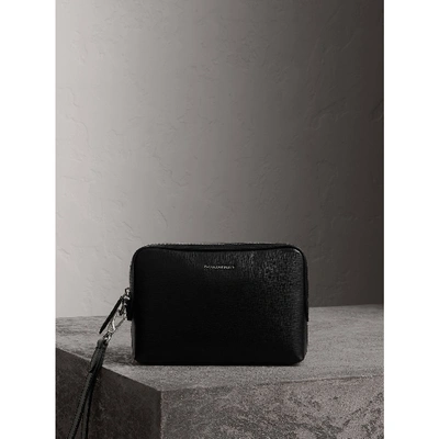 Shop Burberry London Leather Pouch In Black