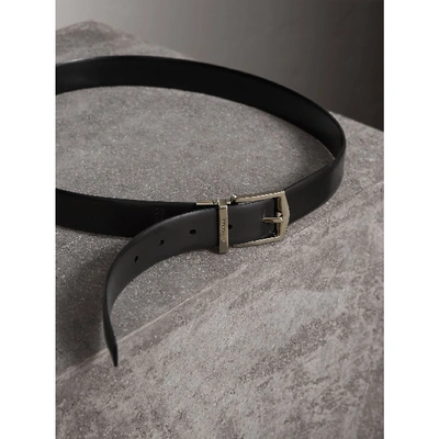 Shop Burberry Reversible Bridle Leather Belt In Black/chocolate