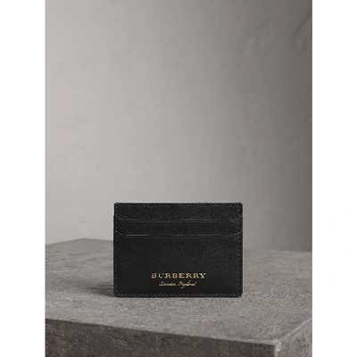Shop Burberry Trench Leather Card Case In Black
