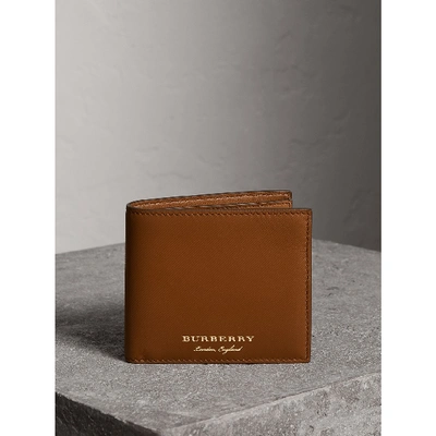 Burberry Trench Leather International Bifold Wallet In Tan | ModeSens