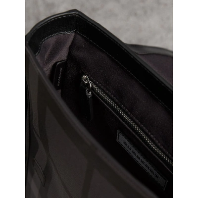 Shop Burberry London Check Crossbody Bag In Charcoal/black