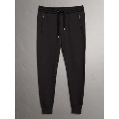 Shop Burberry Cotton Sweatpants In Black