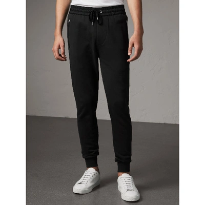 Shop Burberry Cotton Sweatpants In Black