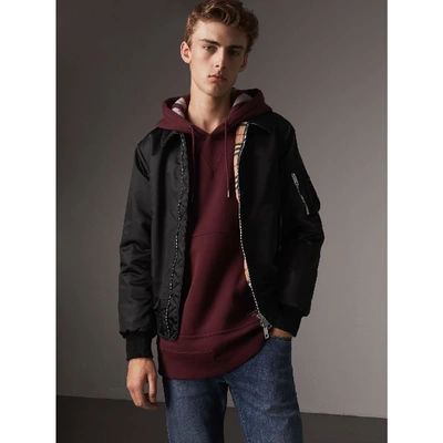 Shop Burberry Point Collar Bomber Jacket In Black