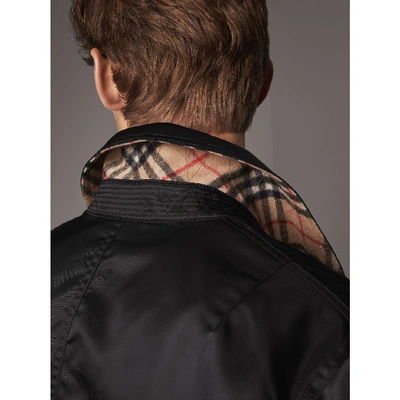 Shop Burberry Point Collar Bomber Jacket In Black