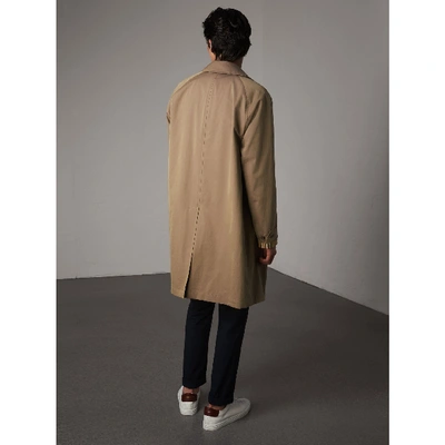 Shop Burberry The Camden Car Coat In Taupe Brown