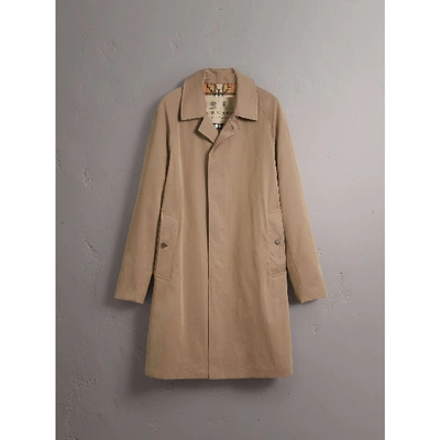 Shop Burberry The Camden Car Coat In Taupe Brown
