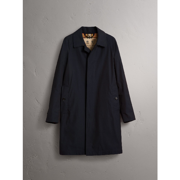 Burberry Long Cotton Gabardine Car Coat In Черный | ModeSens