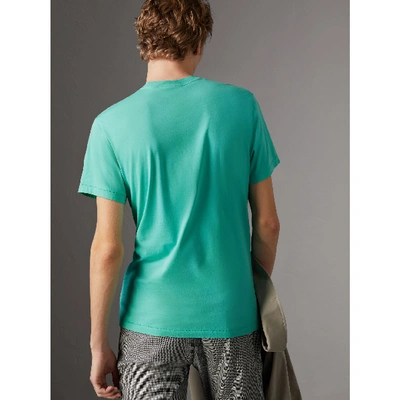 Shop Burberry Cotton Jersey T-shirt In Turquoise