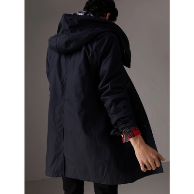 Burberry Detachable Hood Cotton Blend Car Coat With Warmer In Black |  ModeSens