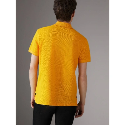 Shop Burberry Cotton Piqué Polo Shirt In Bright Yellow