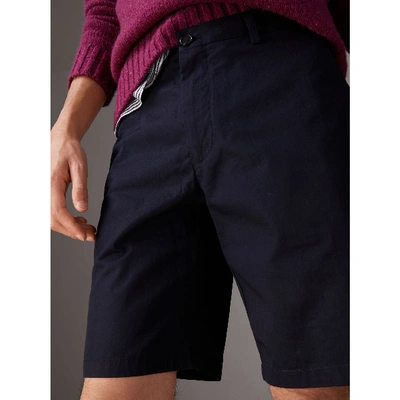 Shop Burberry Cotton Twill Chino Shorts In Ink