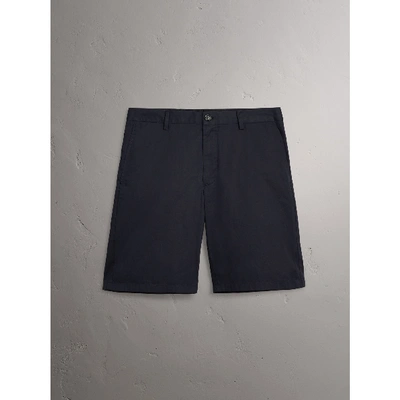 Shop Burberry Cotton Twill Chino Shorts In Ink