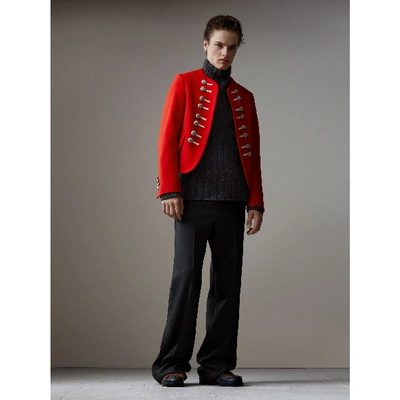 Burberry military hot sale red jacket
