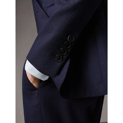 Shop Burberry Soho Fit Herringbone Wool Suit In Navy