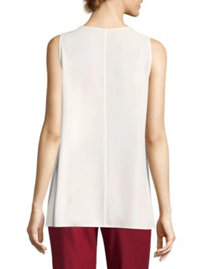 Shop Escada Tie Neck Blouse In Off White