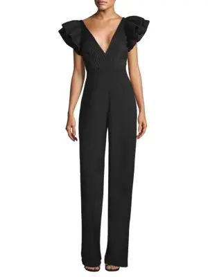 black halo jenny ruffled jumpsuit