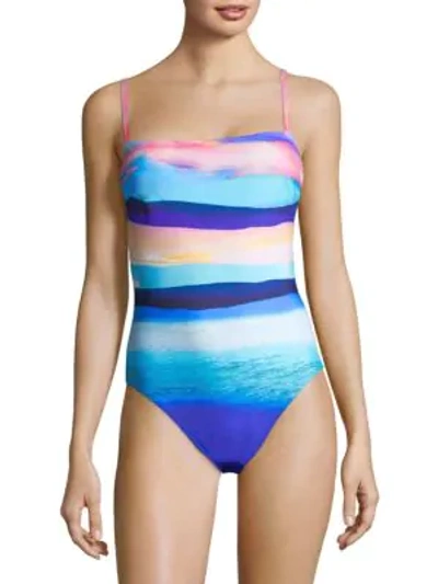 Shop Gottex Swim Seascape One-piece Tank Swimsuit In Sunrise