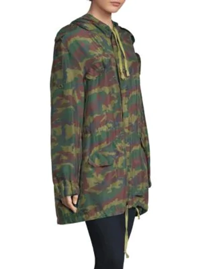 Shop Faith Connexion Camouflage Parka Jacket In Army Khaki