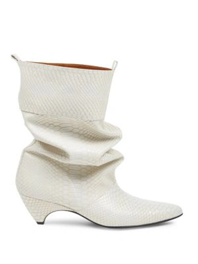 Shop Stella Mccartney Slouchy Leather Boots In White