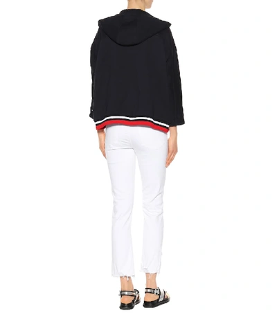 Shop Marni Cotton-blend Hoodie In Blue