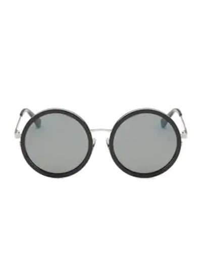 Shop Saint Laurent 136 Zero 52mm Round Sunglasses In Black