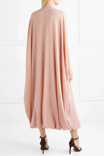 Shop Reem Acra Draped Silk-georgette Gown