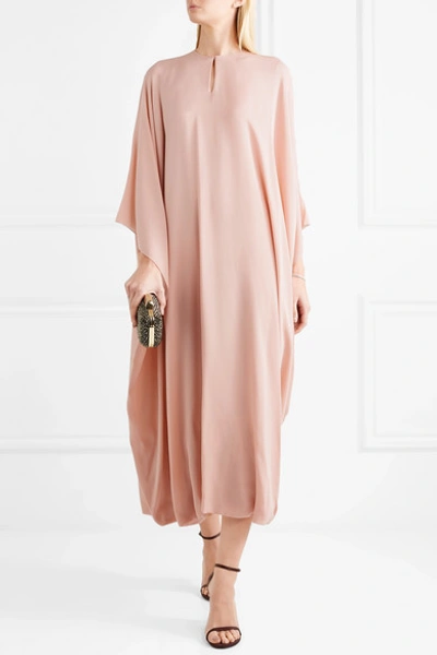 Shop Reem Acra Draped Silk-georgette Gown