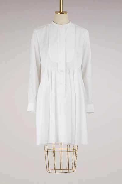 Shop Maison Rabih Kayrouz Short Cotton Poplin Dress In White