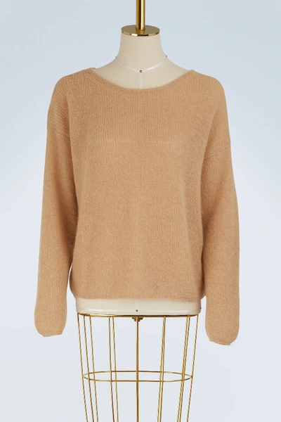 Shop Vanessa Bruno Illusion Mohair And Alpaca Sweater In Beige Rose