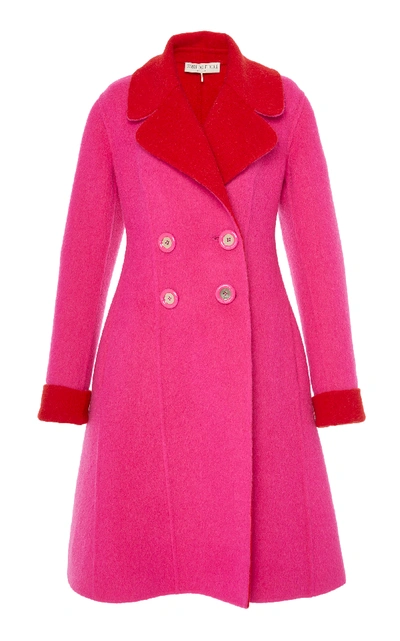 Shop Emilio Pucci Double Breasted Coat In Pink